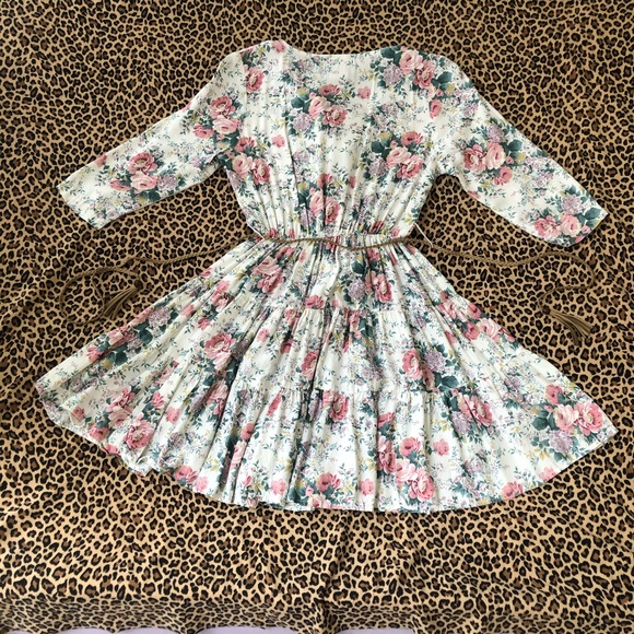 Vintage XS USA Tiered Circle Skirt Floral Buttoned - Picture 12 of 13